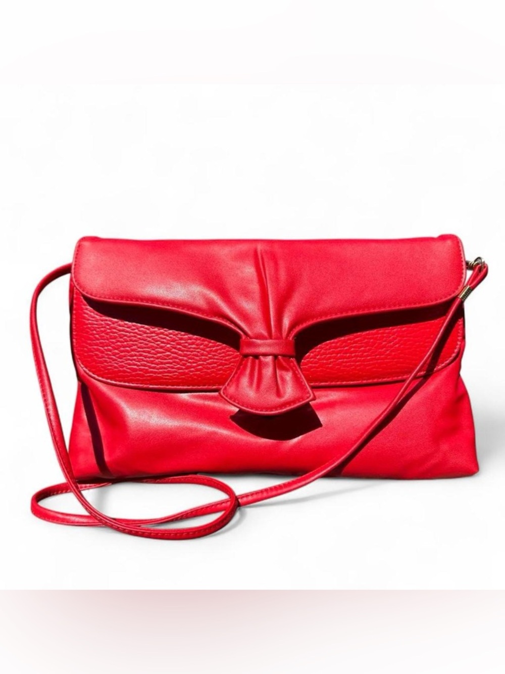 Vintage 80s Red Convertible Crossbody Clutch